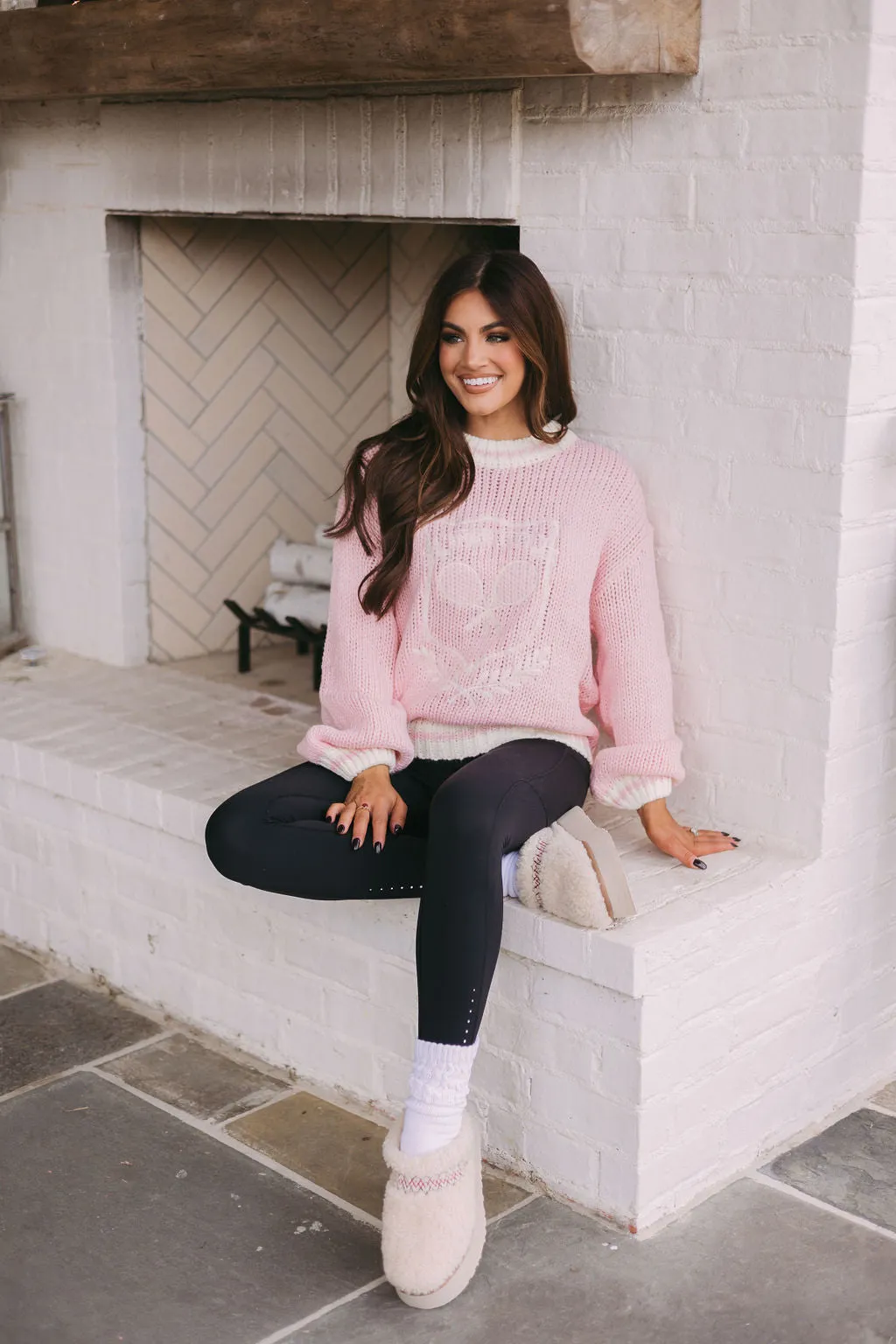 Chunky Sports Club Sweater-Light Pink