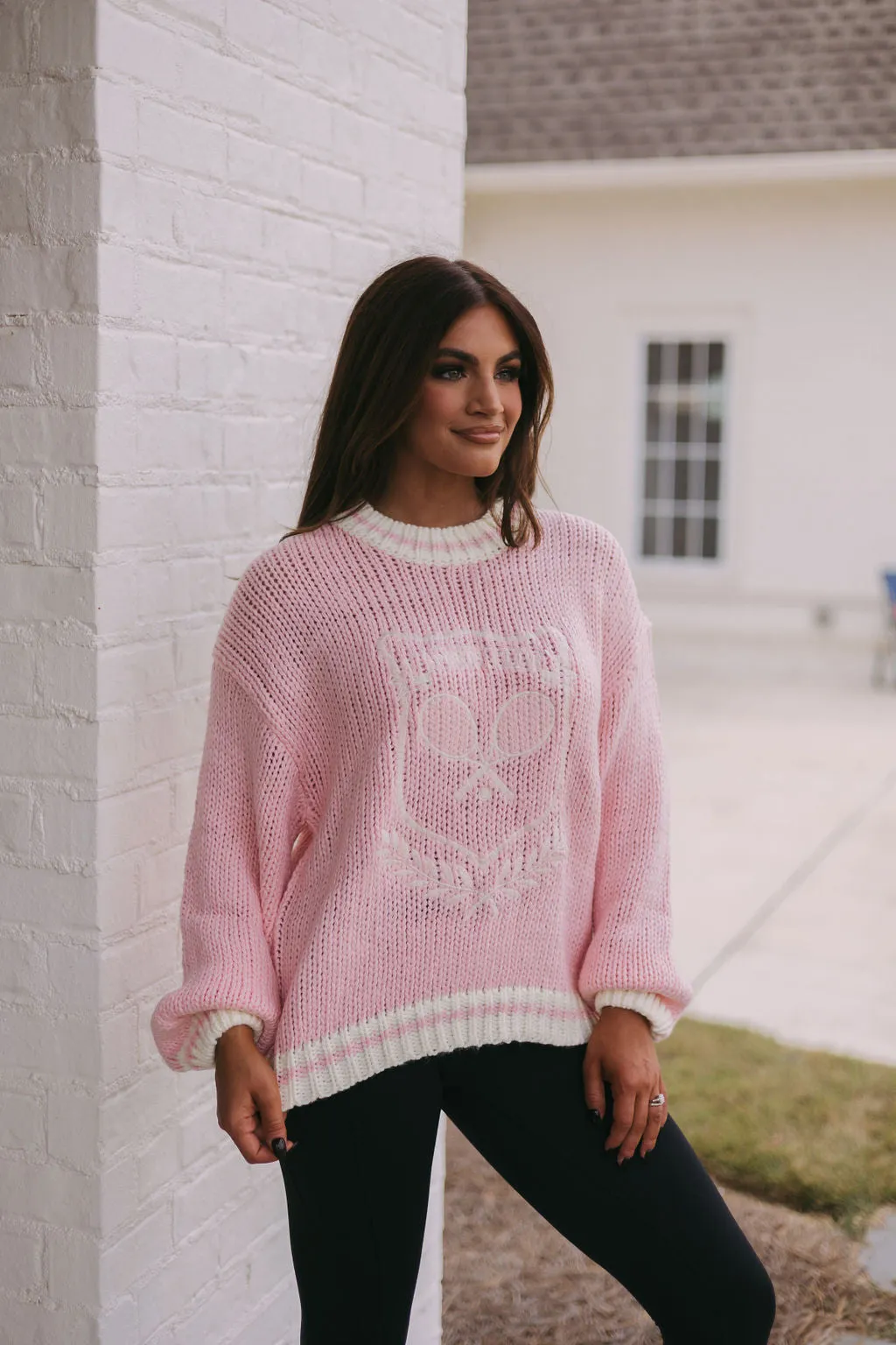 Chunky Sports Club Sweater-Light Pink