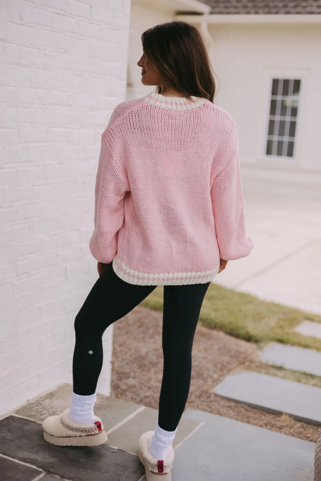 Chunky Sports Club Sweater-Light Pink