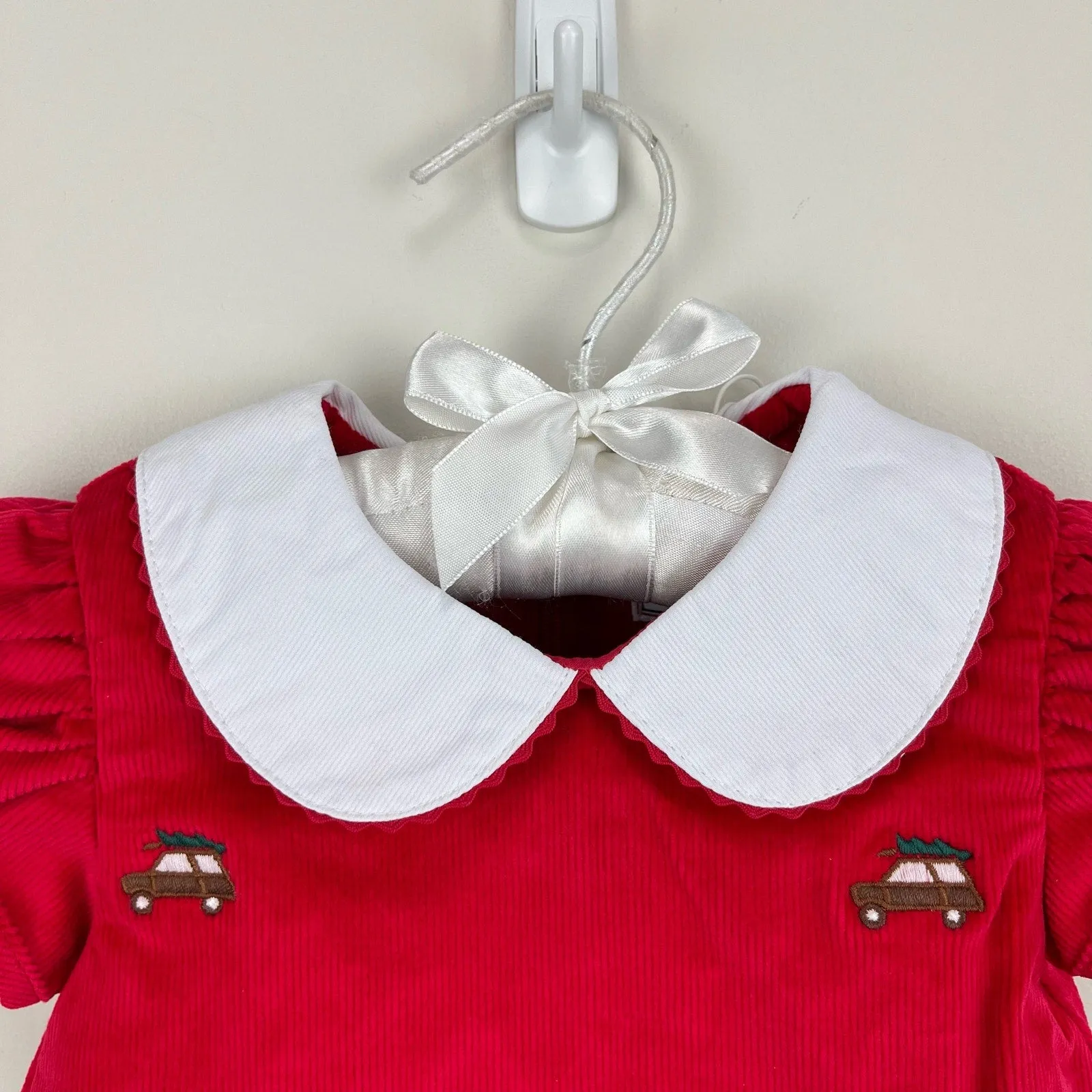 Classic Prep Childrenswear Paige Dress Crimson w/ Woody 6-9 Months NWT