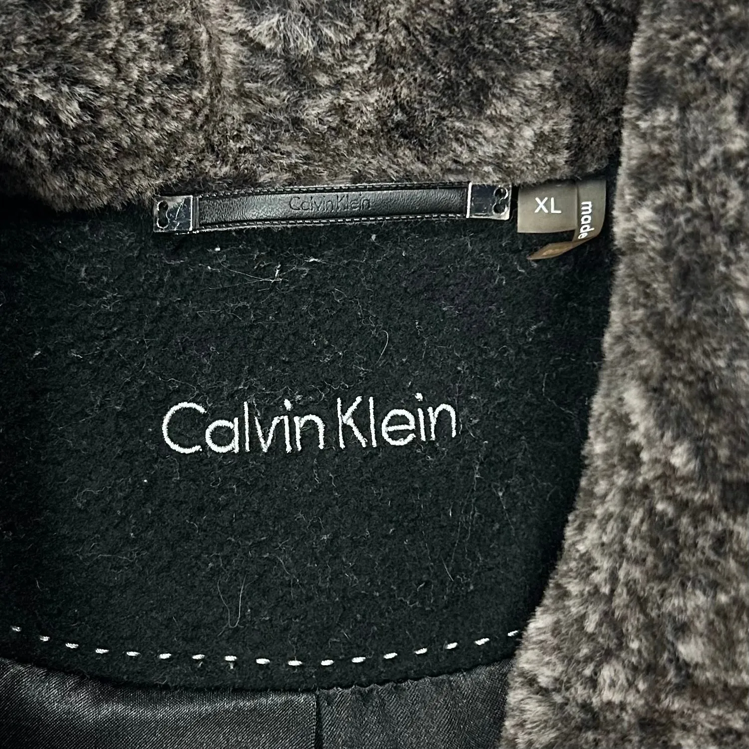 Coat Peacoat By Calvin Klein In Black, Size: Xl