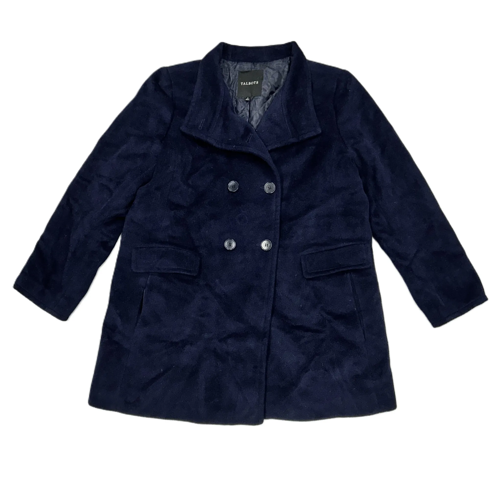 Coat Peacoat By Talbots In Navy, Size: Xl