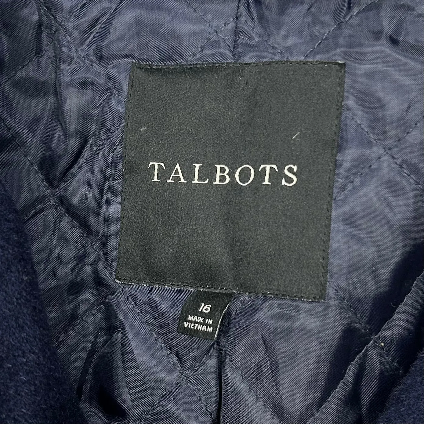 Coat Peacoat By Talbots In Navy, Size: Xl