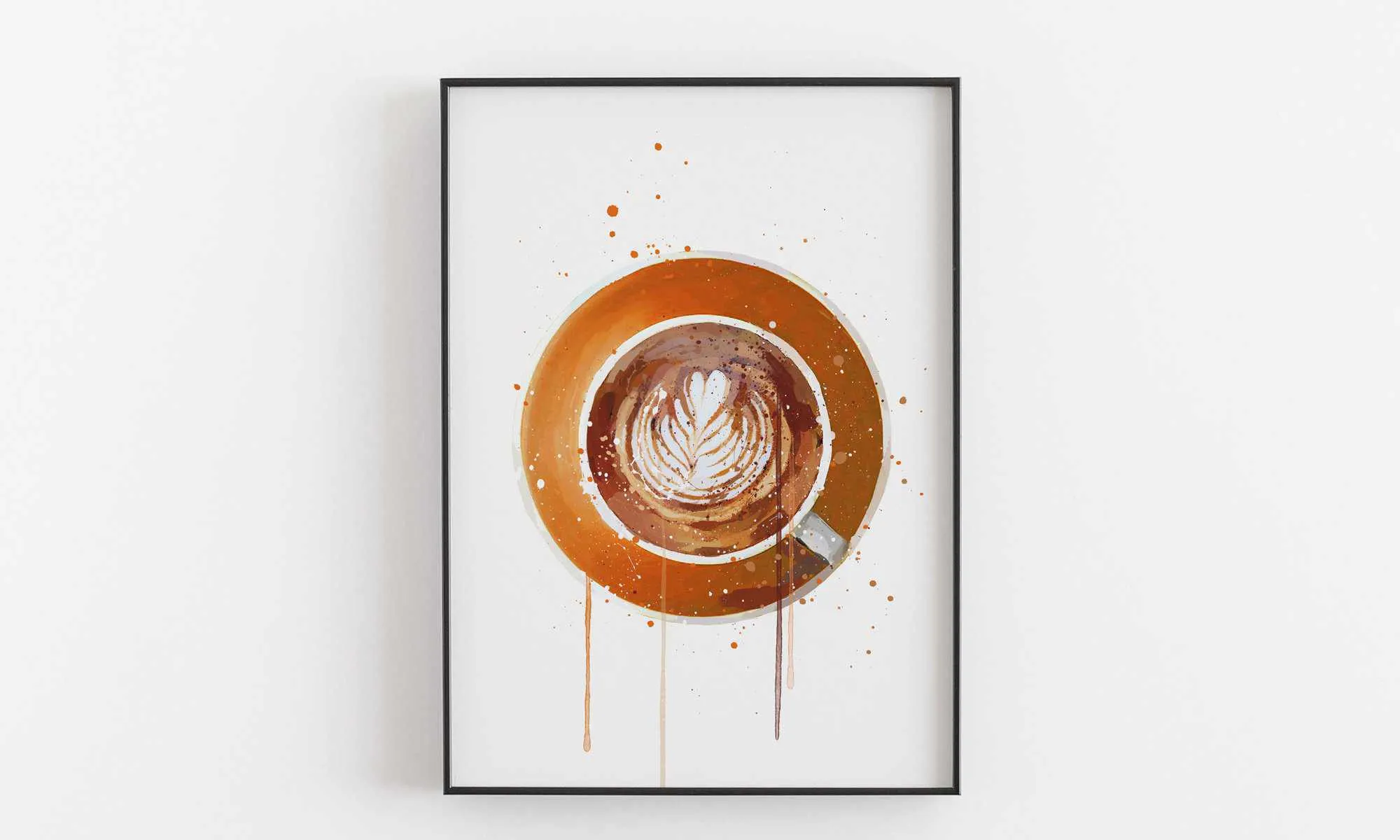 Coffee Wall Art Print ‘Flat White Orange’