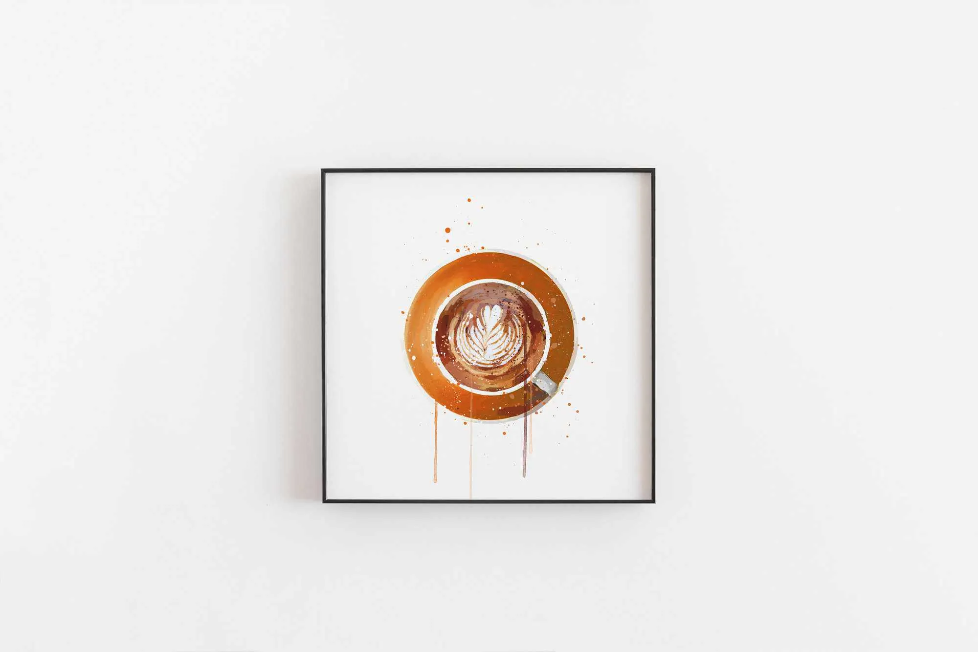 Coffee Wall Art Print ‘Flat White Orange’