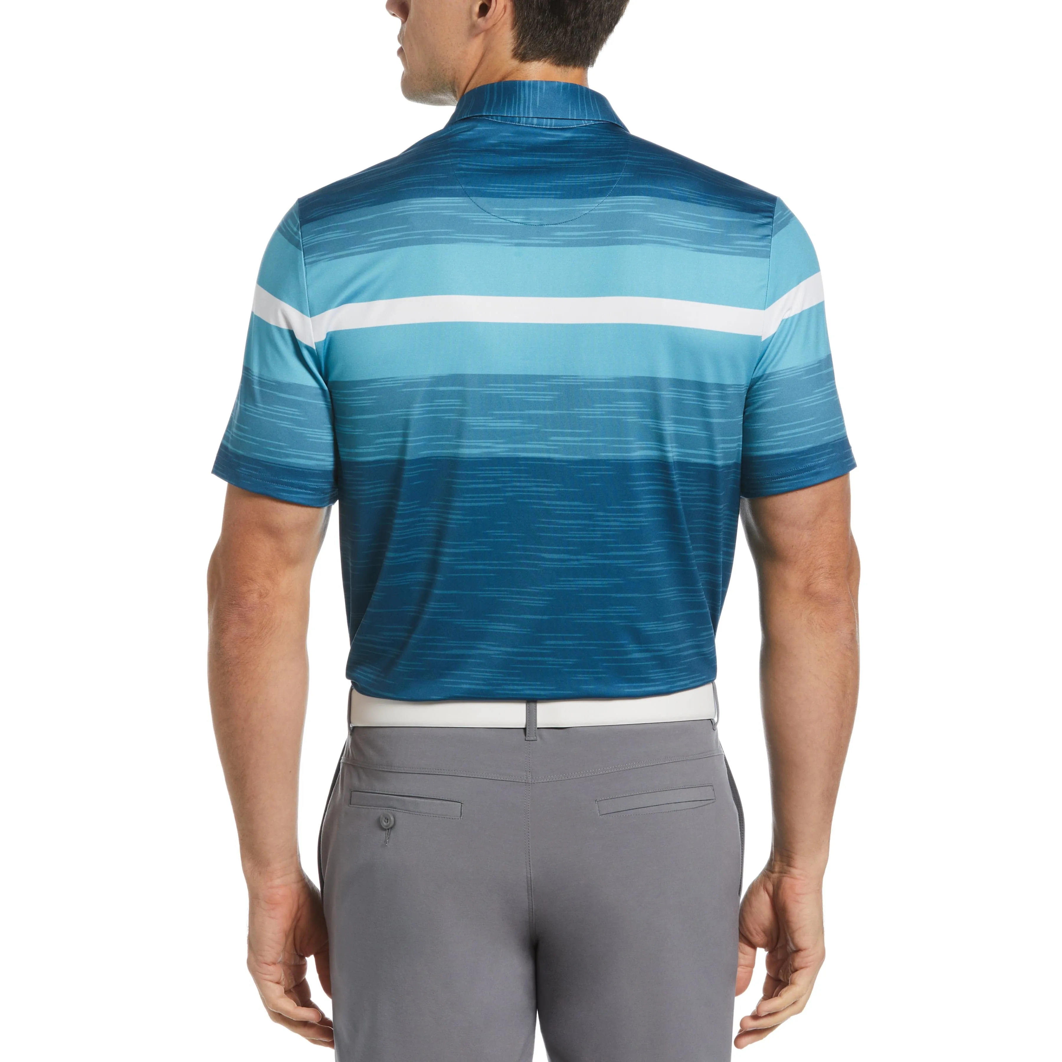 Color Block Engineered Marl Stripe Golf Polo