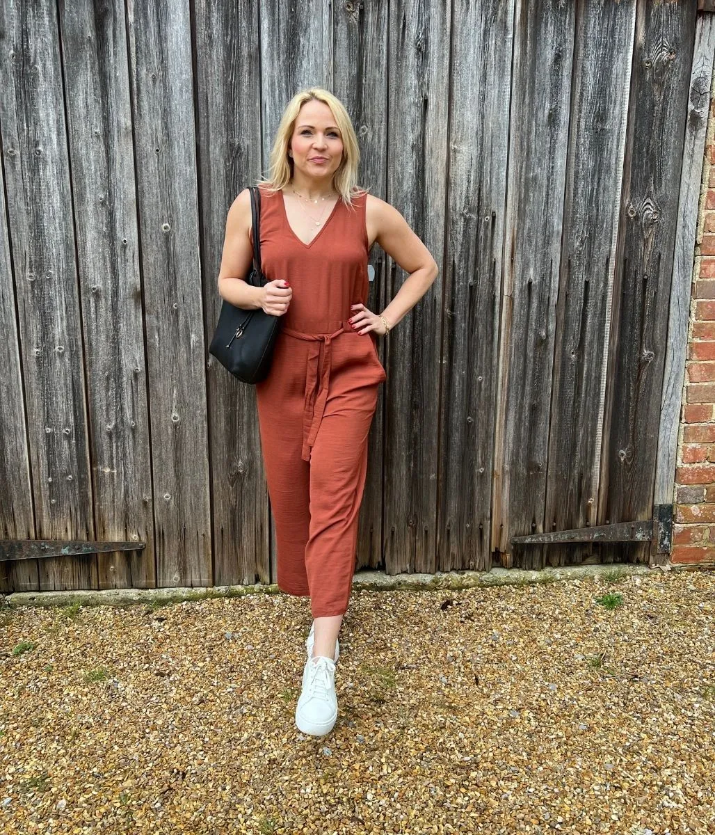 Copper Sleeveless Jumpsuit