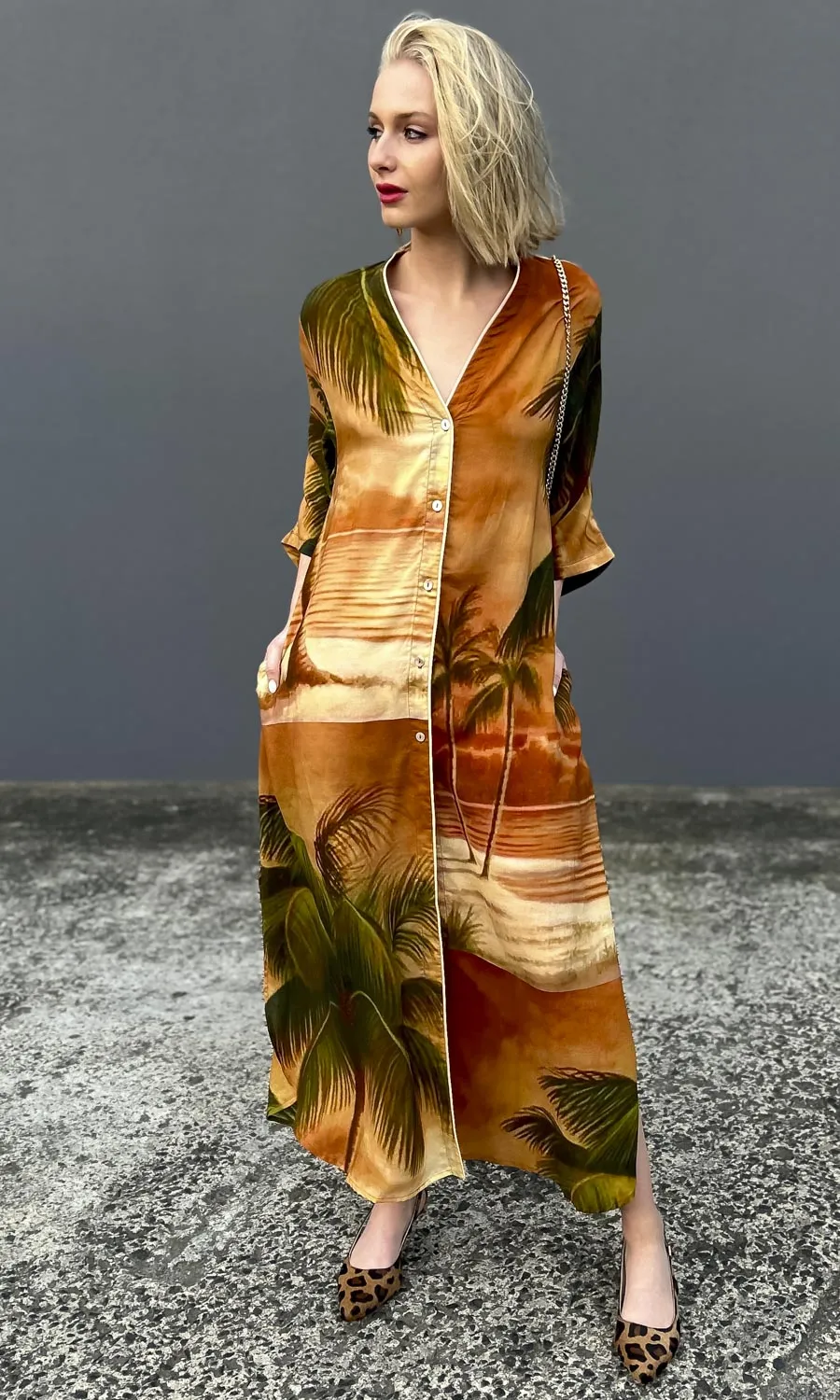 Cristina Allegra Palm Dress