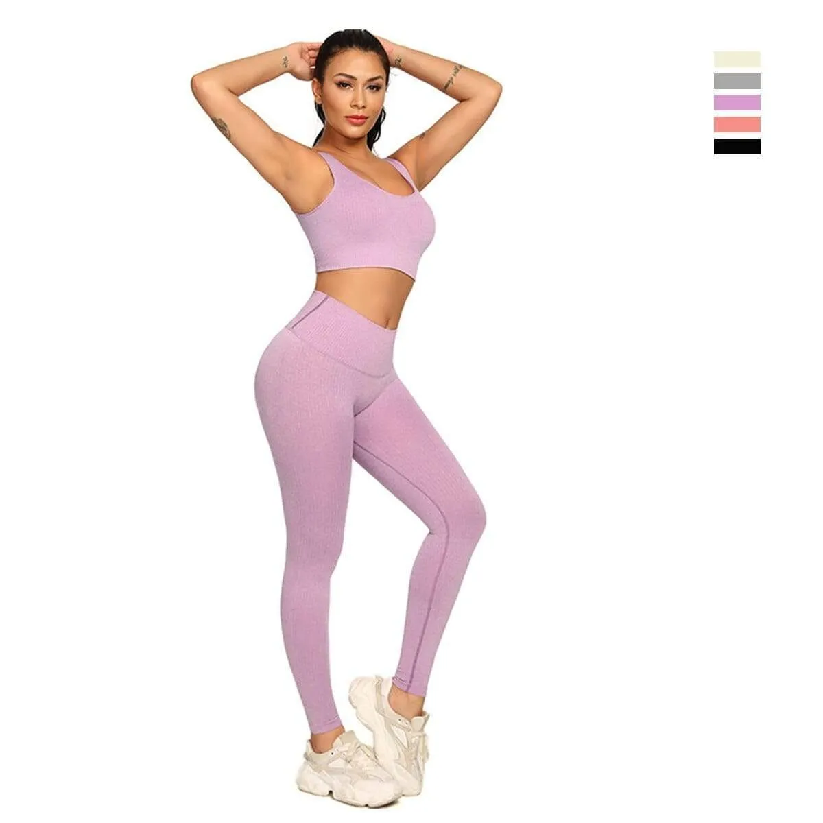 Crunch Seamless Gym Leggings & Top Set