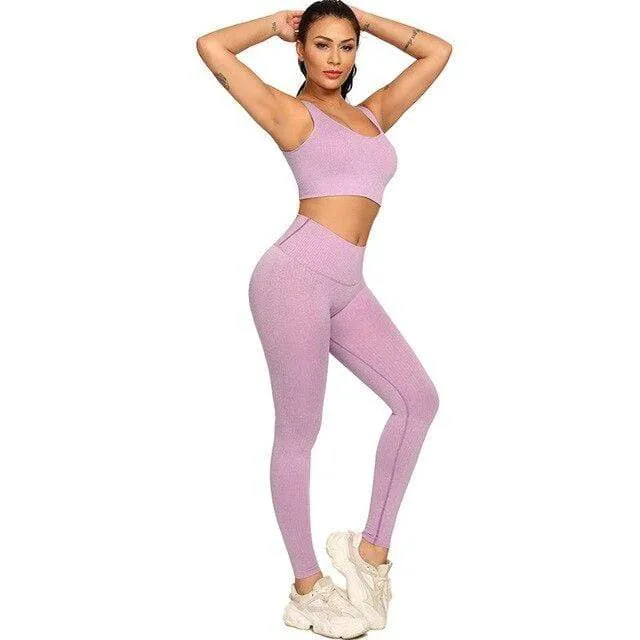 Crunch Seamless Gym Leggings & Top Set