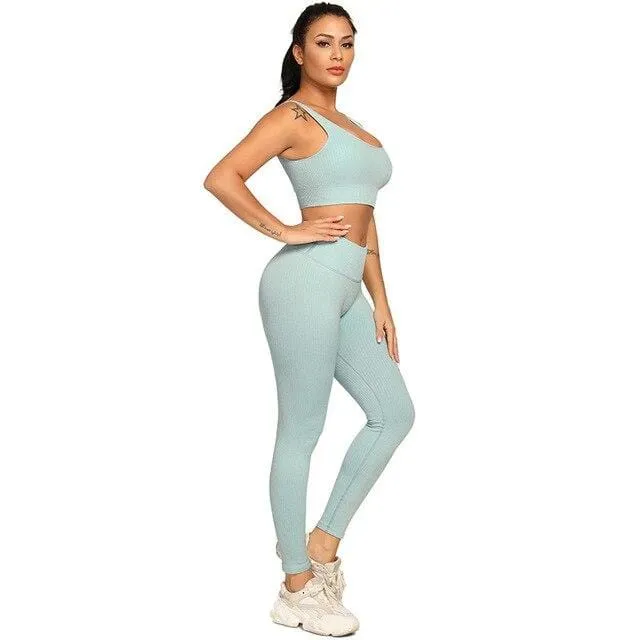 Crunch Seamless Gym Leggings & Top Set