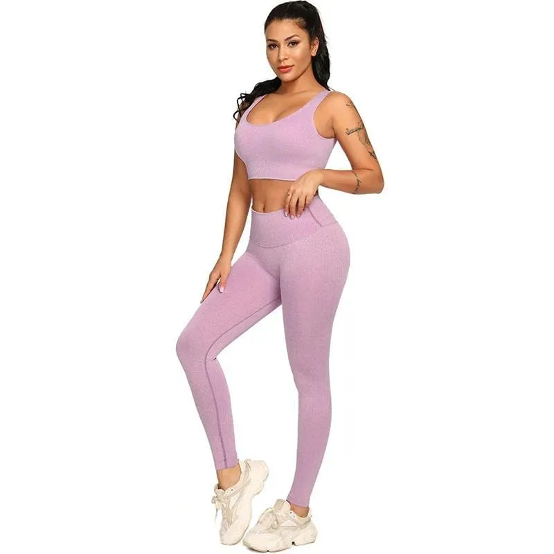 Crunch Seamless Gym Leggings & Top Set