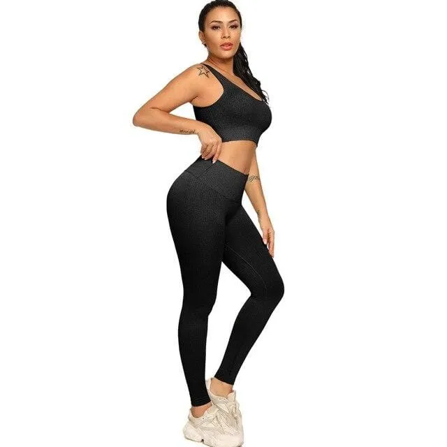 Crunch Seamless Gym Leggings & Top Set