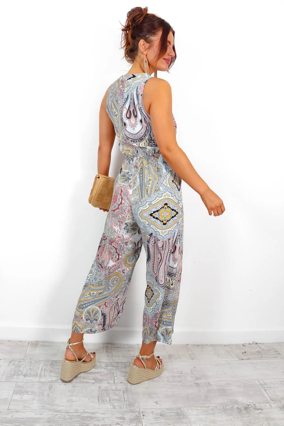 Cut You Off - Multi Paisley Culotte Jumpsuit