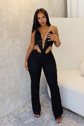 Darla Lace Halter Cut Out Jumpsuit