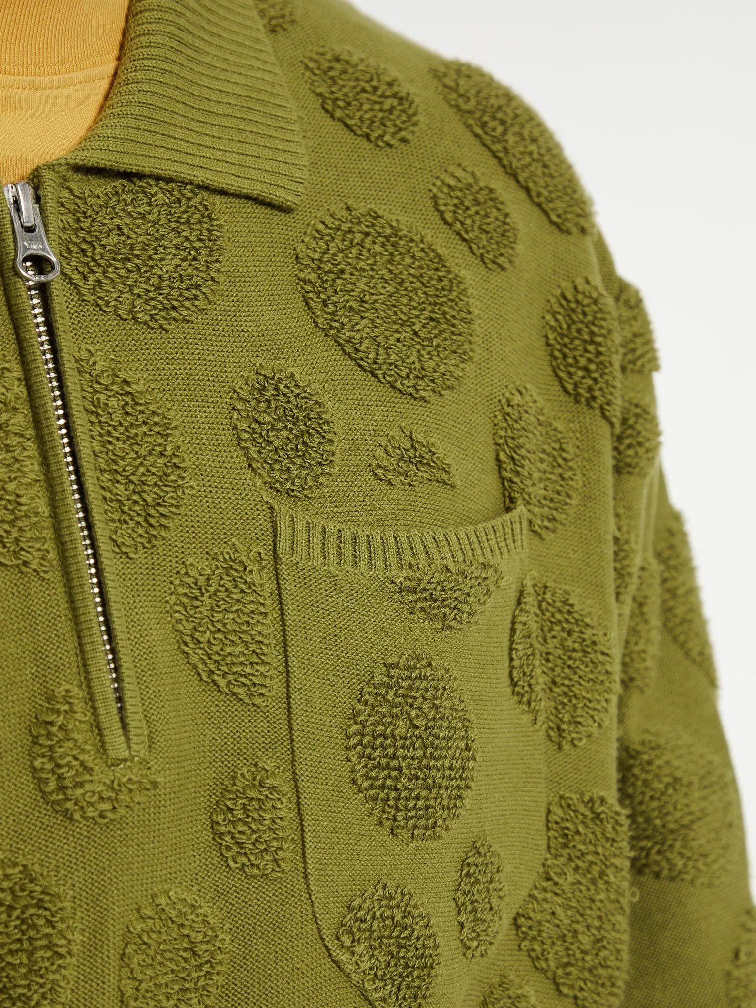 Dot Half Zip Sweater in Moss