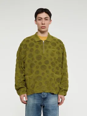 Dot Half Zip Sweater in Moss