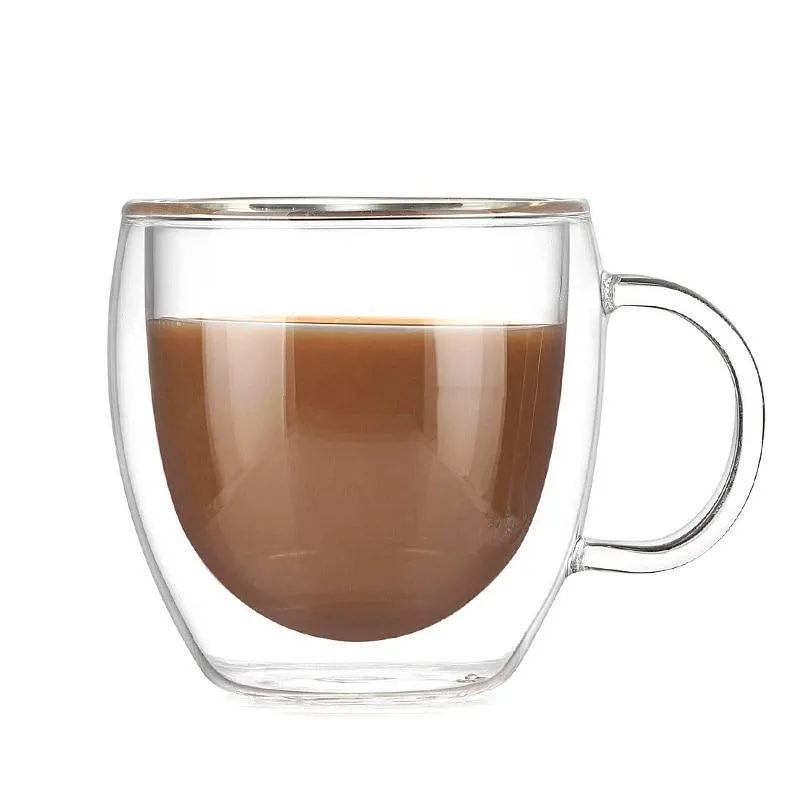 Double Wall Glass Coffee Tea Cup Heat-resistant