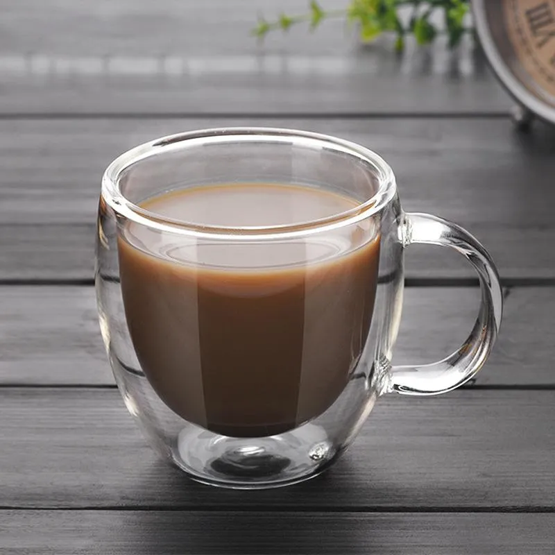 Double Wall Glass Coffee Tea Cup Heat-resistant