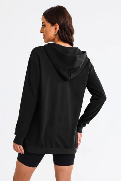 Drawstring Half Zip Hooded Dress