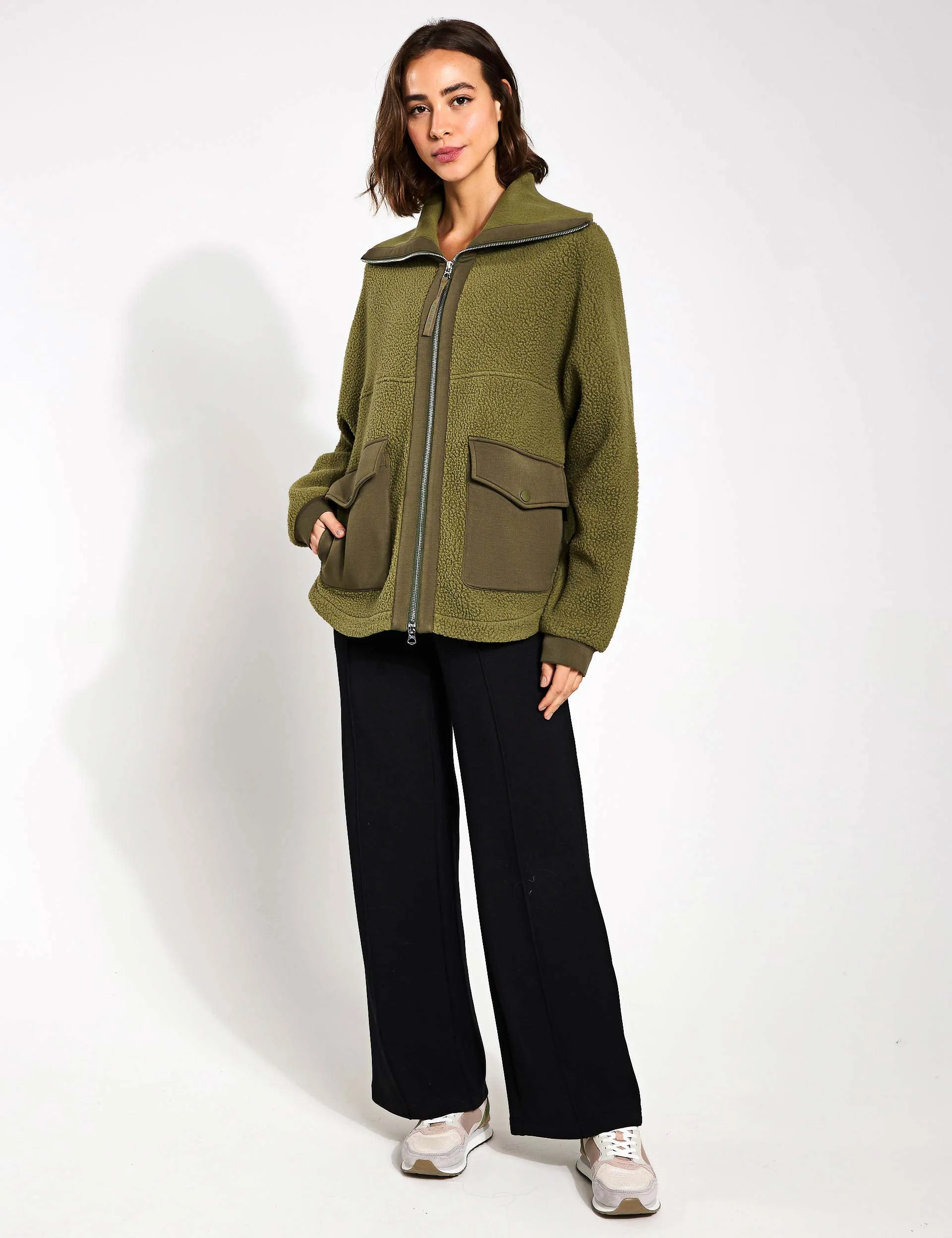 Eleanor Patch Pocket Fleece - Winter Moss