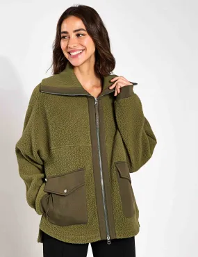 Eleanor Patch Pocket Fleece - Winter Moss