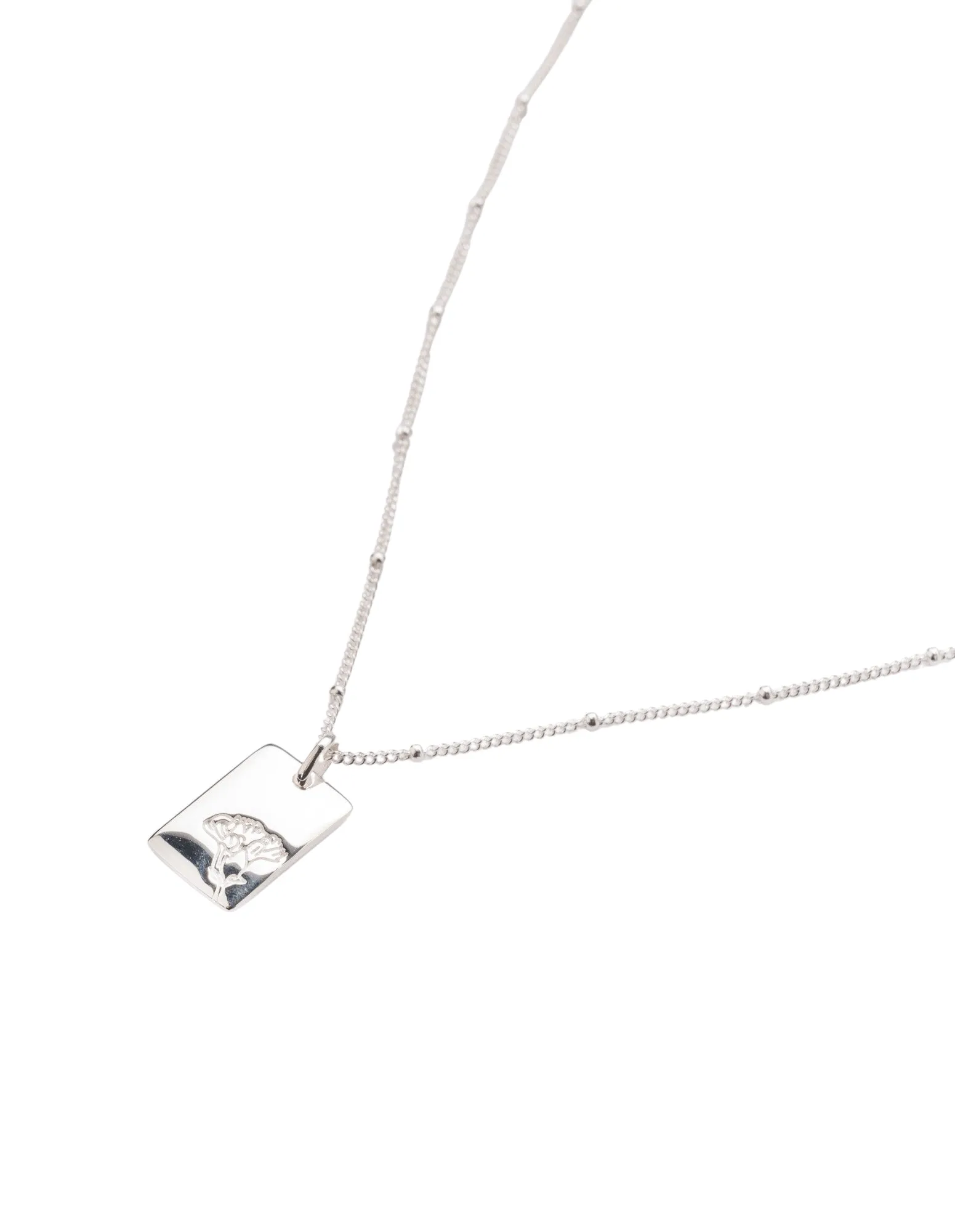 Elly Lou January Flower Necklace- Silver