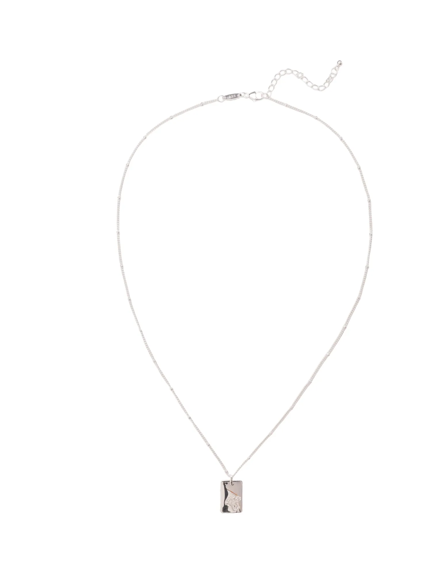 Elly Lou January Flower Necklace- Silver