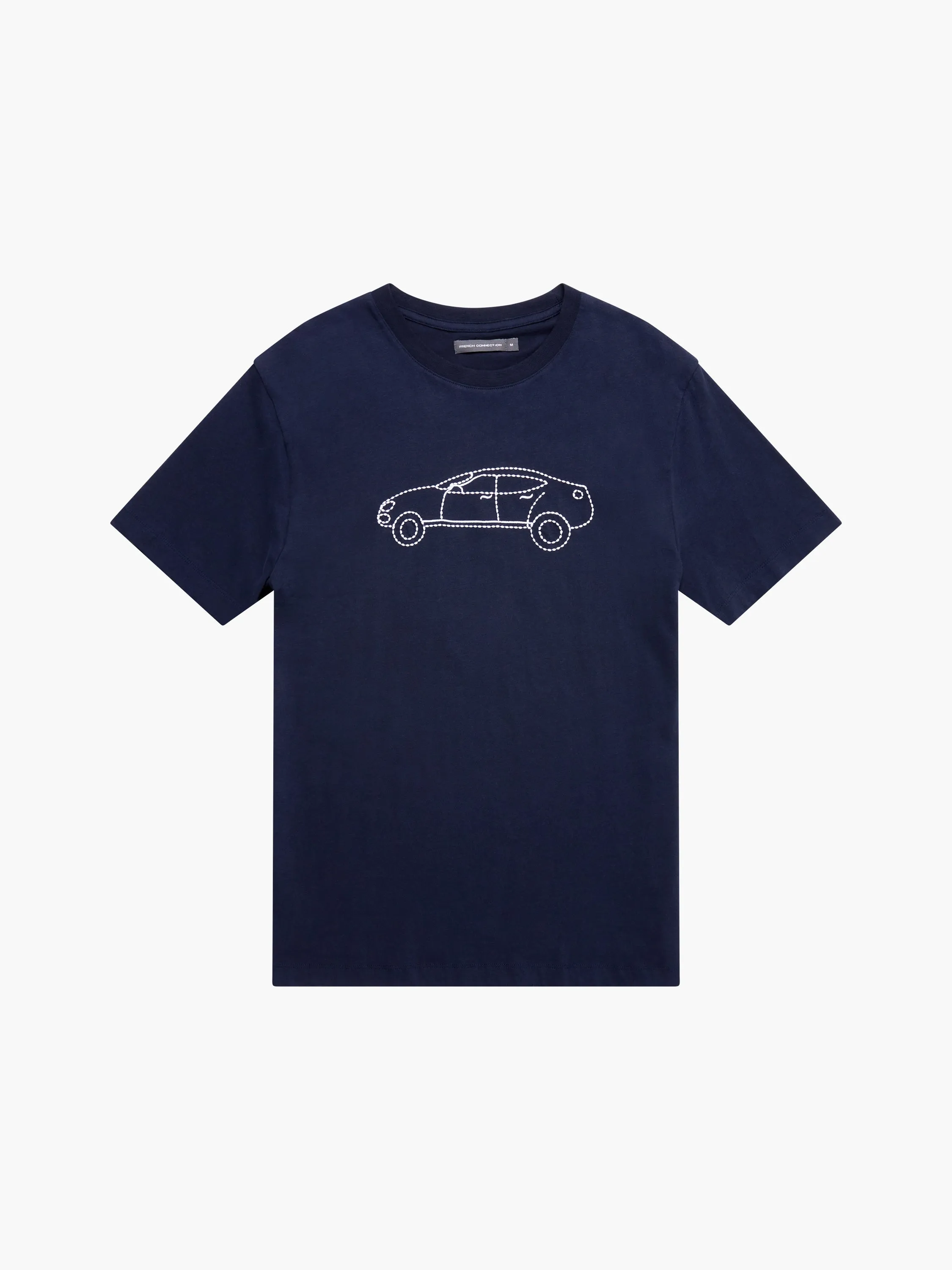 Embroidered Sports Car Graphic T-Shirt