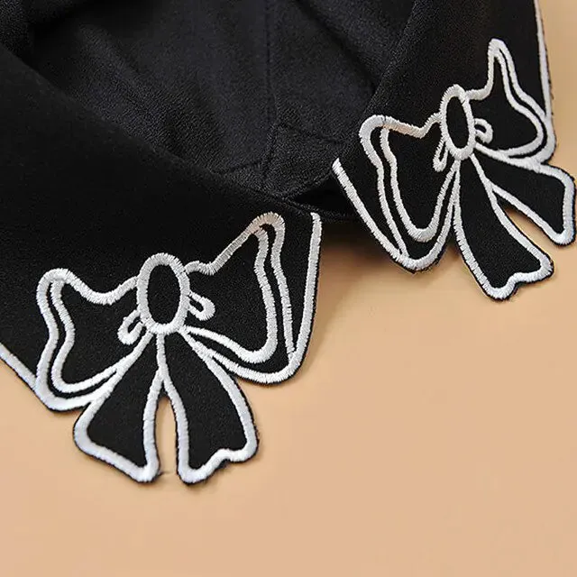 Embroidery Fake Women Collar Shirt