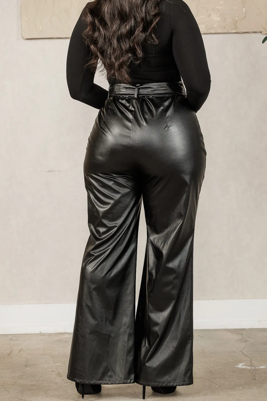 FINAL SALE - Denisse Flared Faux Leather Pants