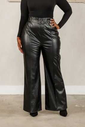 FINAL SALE - Denisse Flared Faux Leather Pants