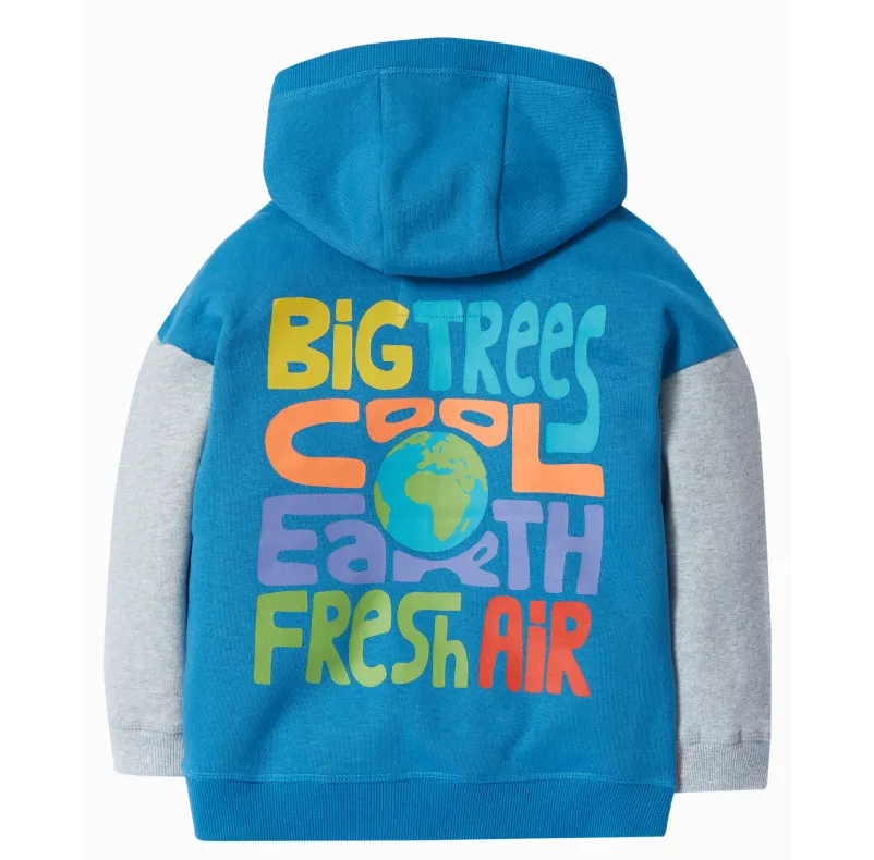 Frugi Switch Bowen Colour Block Hoodie - Deep Water / Earth