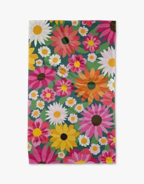 Geometry Wild Blooms Tea Towel