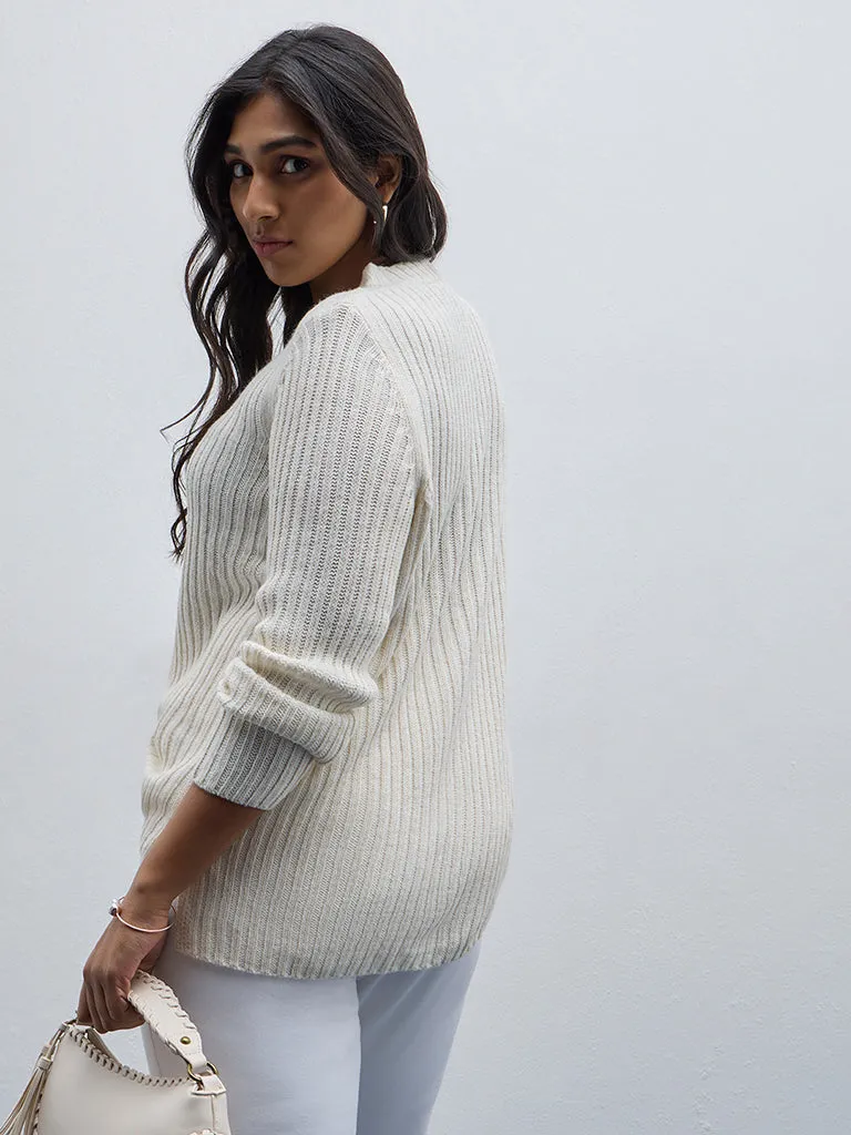 Gia Off-White Ribbed Sweater