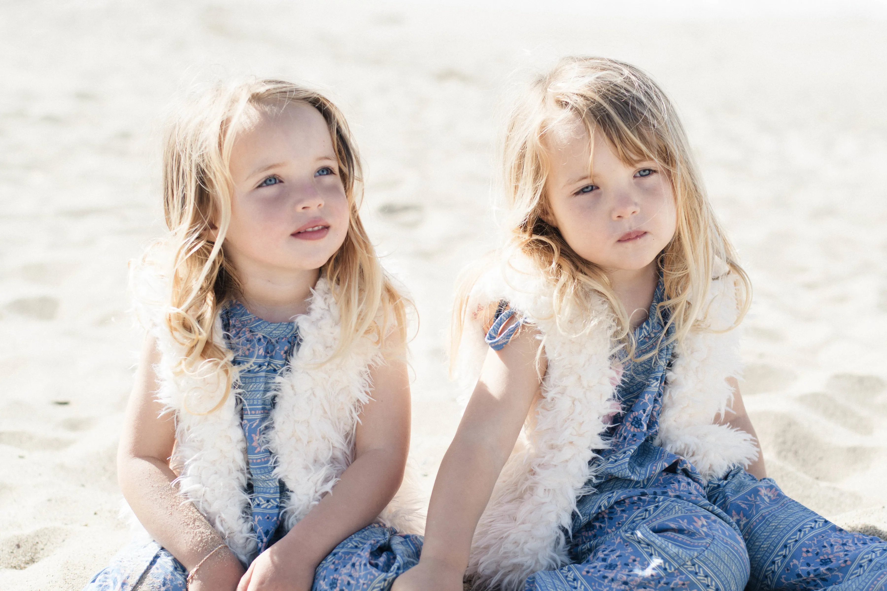 Girls White Faux Fur Vest | Yellow China Bird