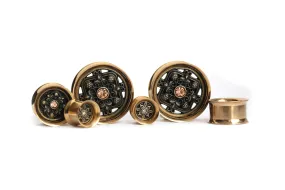 Golden Brass Inlay Tunnels