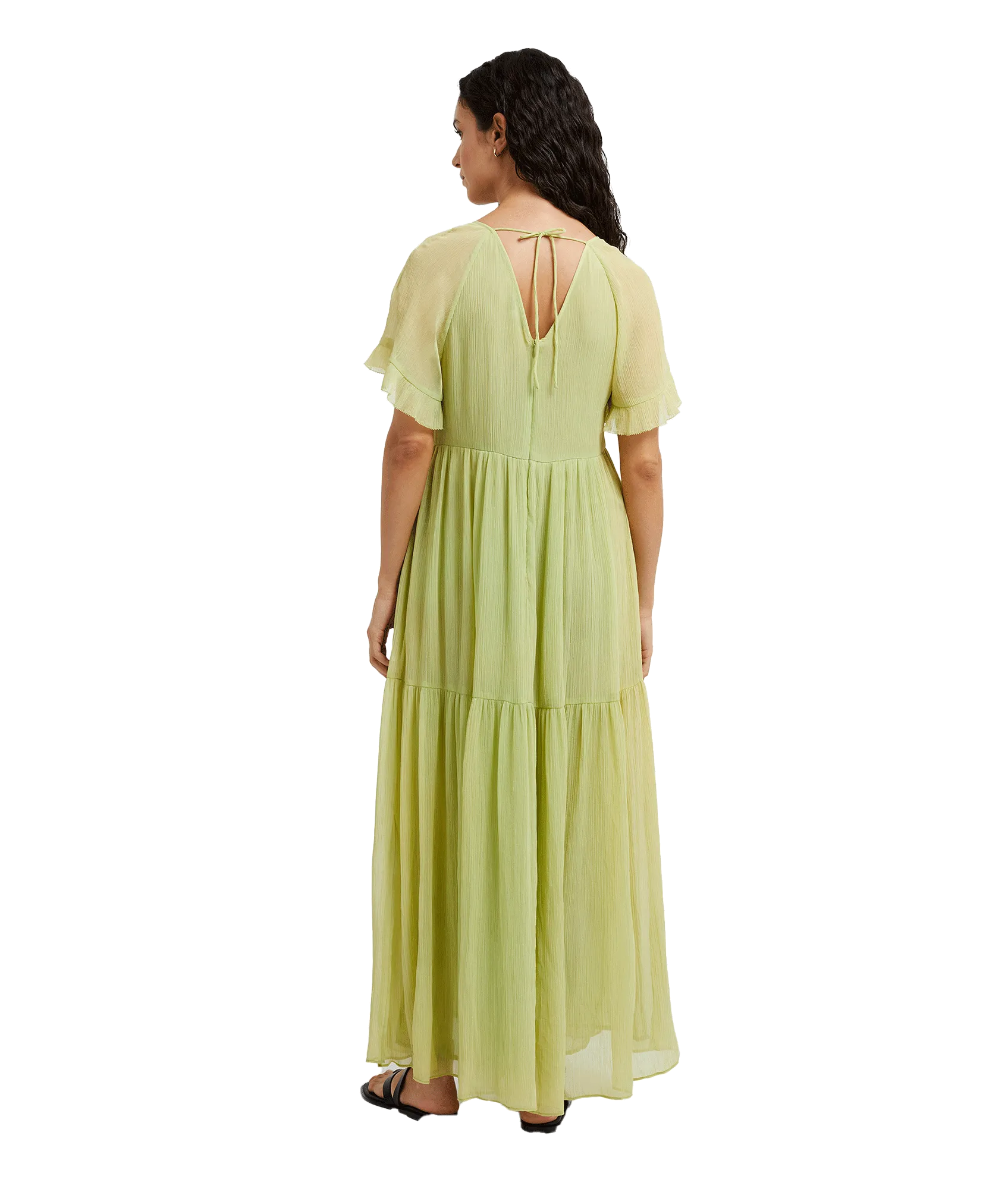 Gossamer Chiffon Tiered Maxi Dress - Green