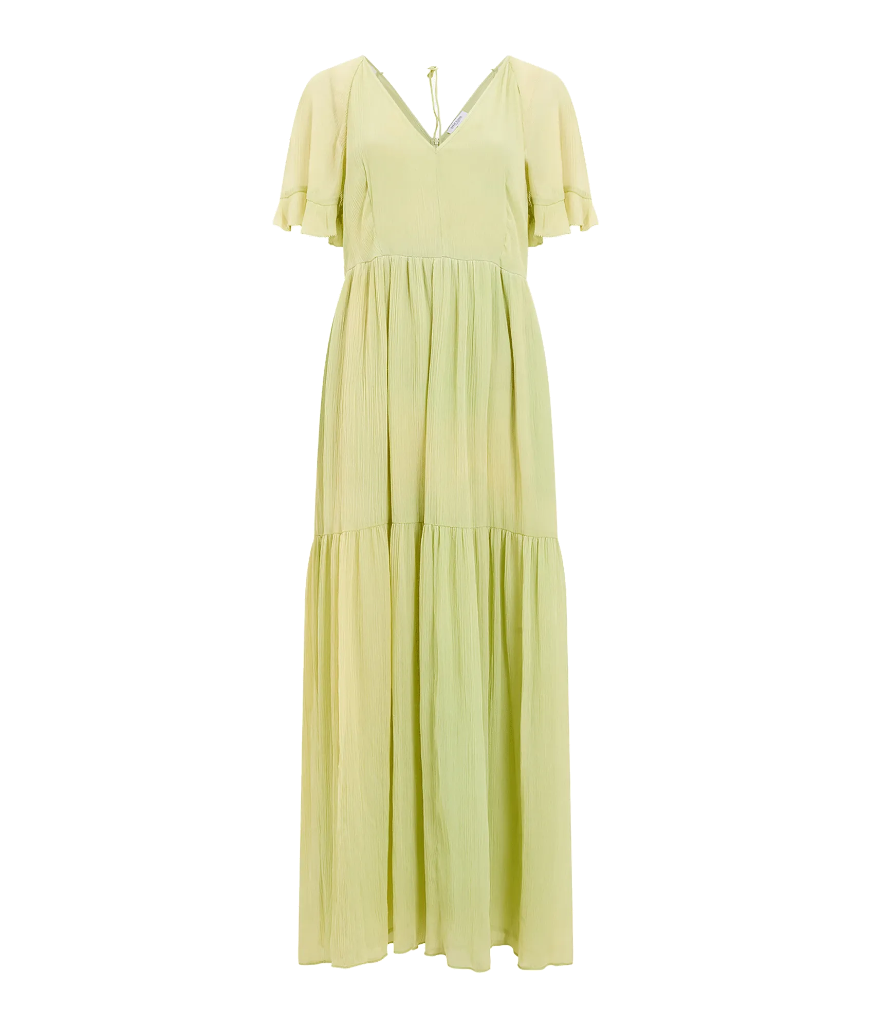 Gossamer Chiffon Tiered Maxi Dress - Green