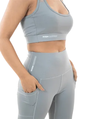 Grey Sports Bra-Capri Pant Co-Ord Set