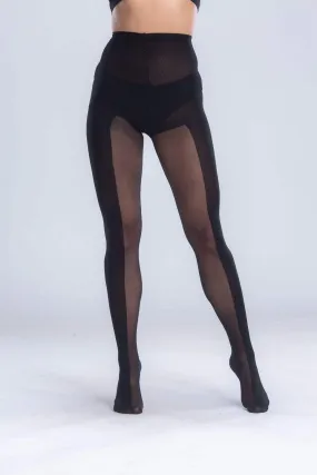 Half Sheer Half Opaque Pantyhose