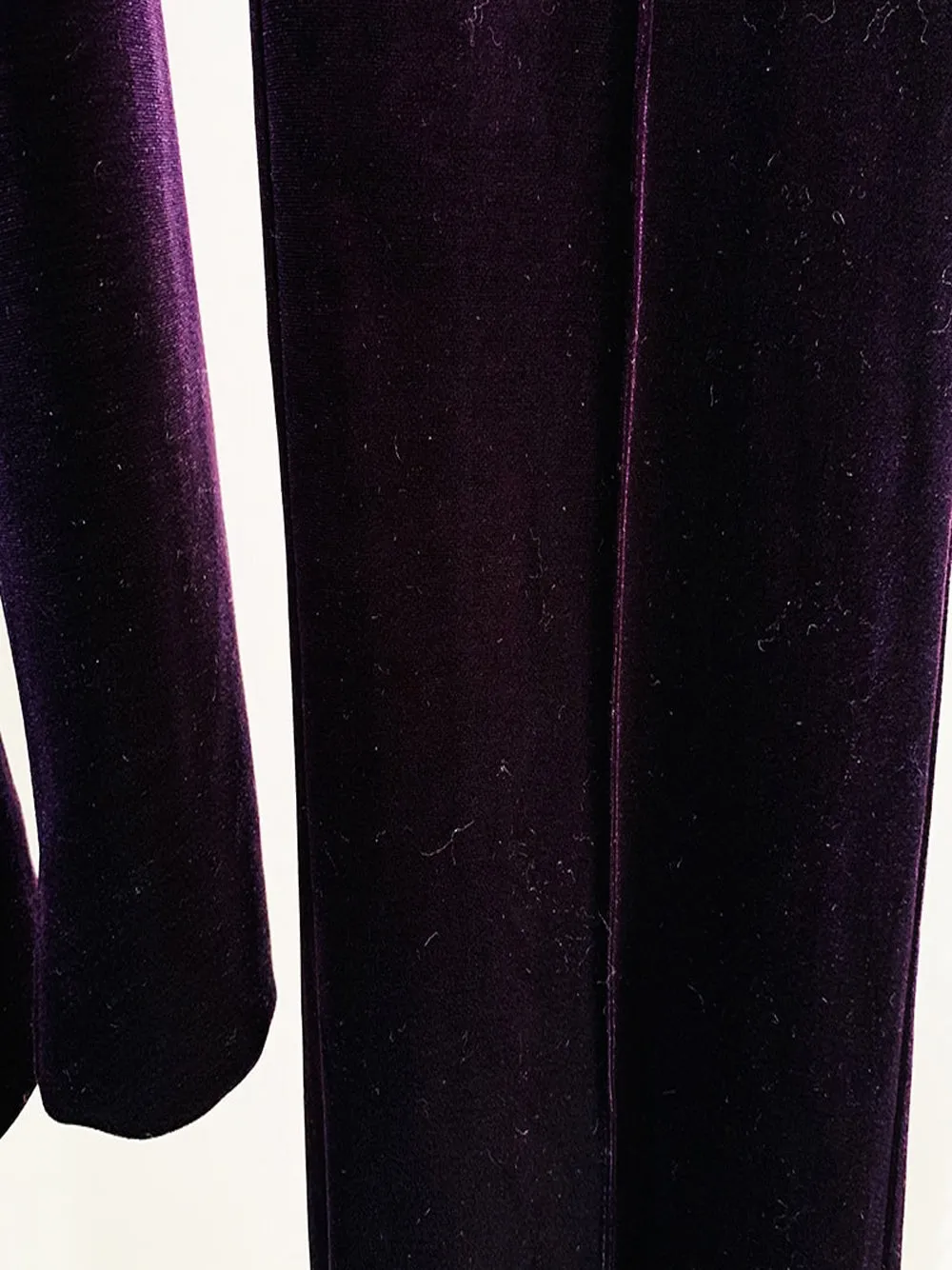 HINIYA Velvet Blazer & Flared Pants Set in Purple