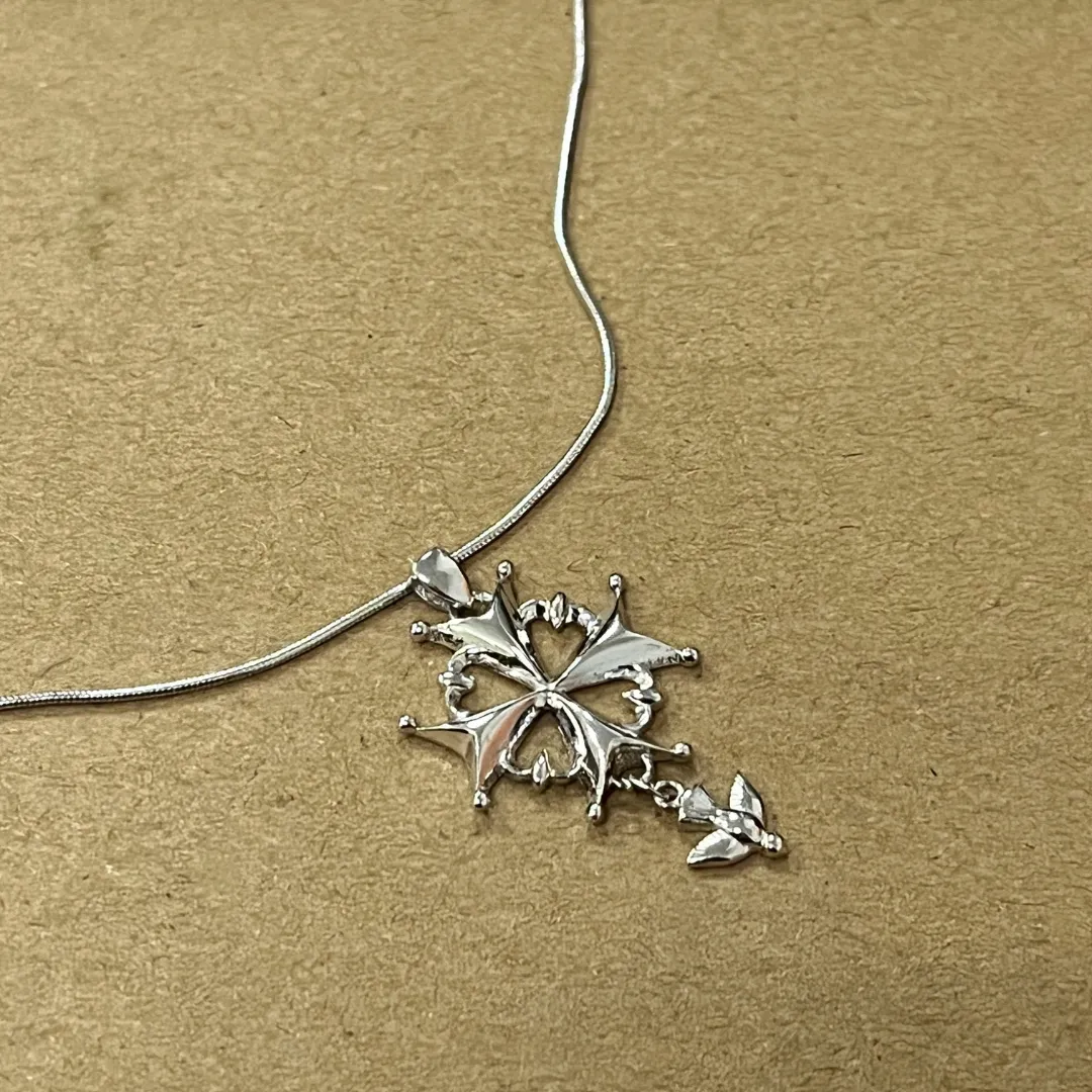 Huguenot Cross Pendant Sterling Silver