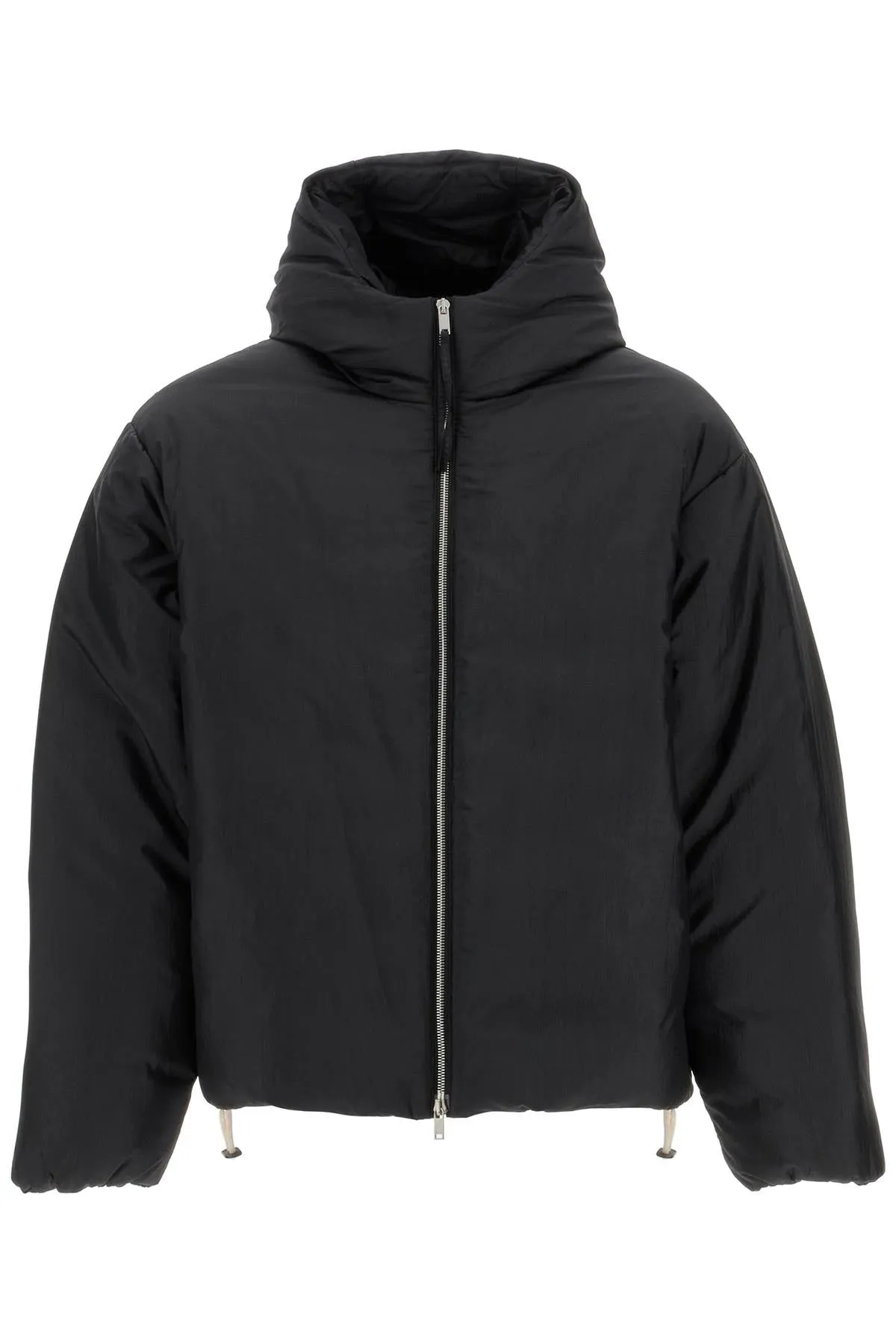 JIL SANDER silk blend down jacket with hood