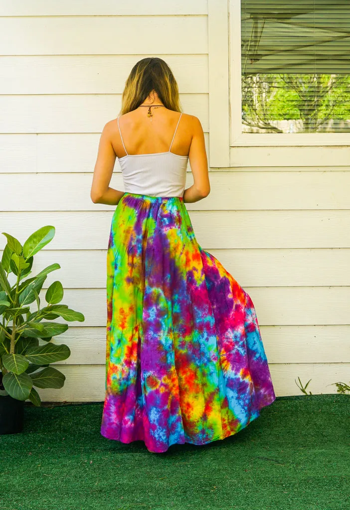 K3426- Hand Dyed Tiered Maxi Hippie Skirt