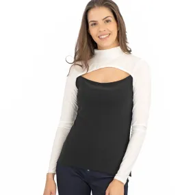 Karen Millen Peep Hole Black & White Long Sleeve Jersey Tops