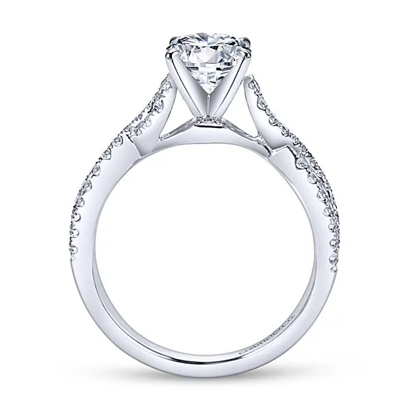 Kayla - 14K White Gold Round Twisted Diamond Engagement Ring