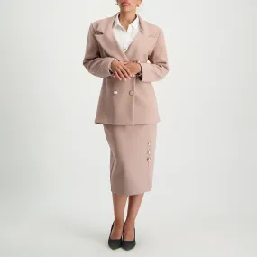 LADIES CIARRA BLUSH DOUBLE BREAST CREPE JACKET