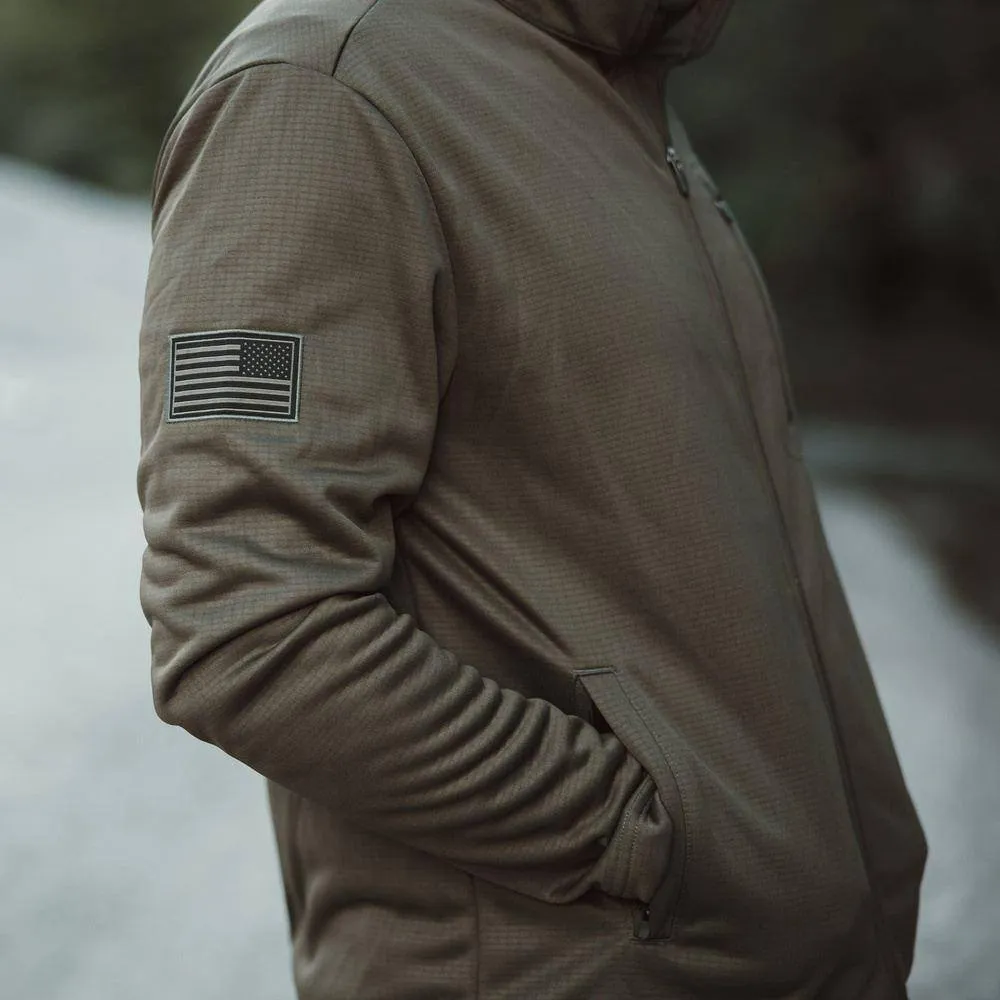 Men's Waffle Top Full-Zip Jacket - Military Green