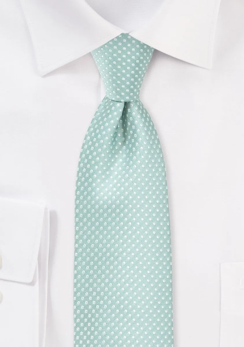 Mint Pin Dot Necktie